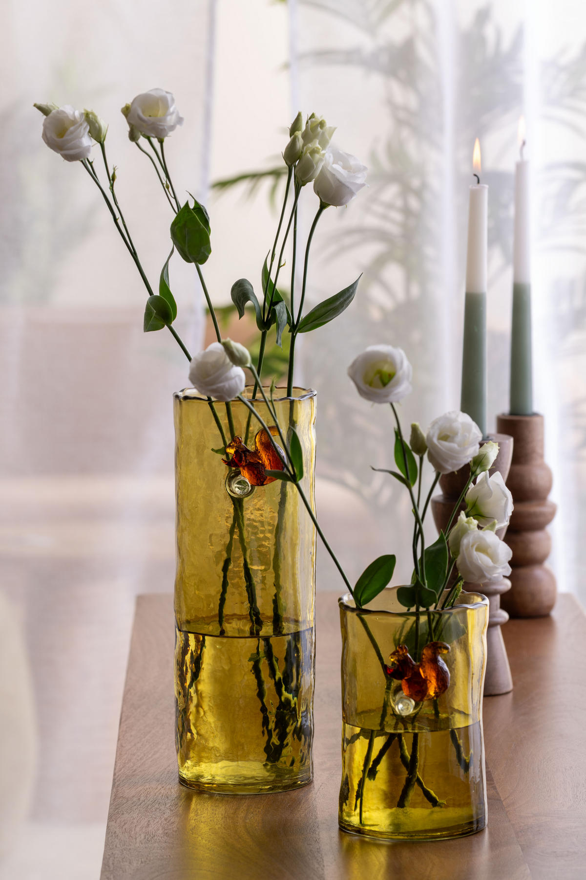VASE Squirrel On Branch Small - Grün - 15 cm - Grün, Glas (9.5/15cm) - Present Time