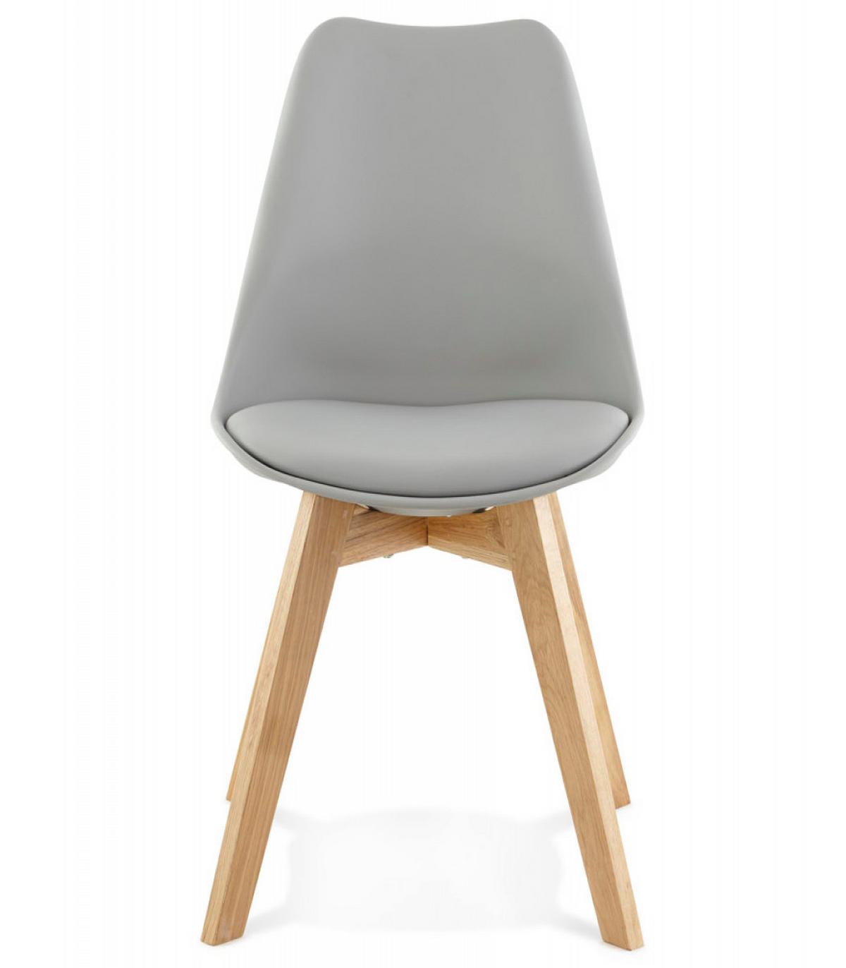 STUHL Kunstleder Holzgestell Skandinavisch, Grau 48x56x83 cm - Eichefarben/Grau, Eichenholz/Holz (48/83/56cm) - KADIMA DESIGN