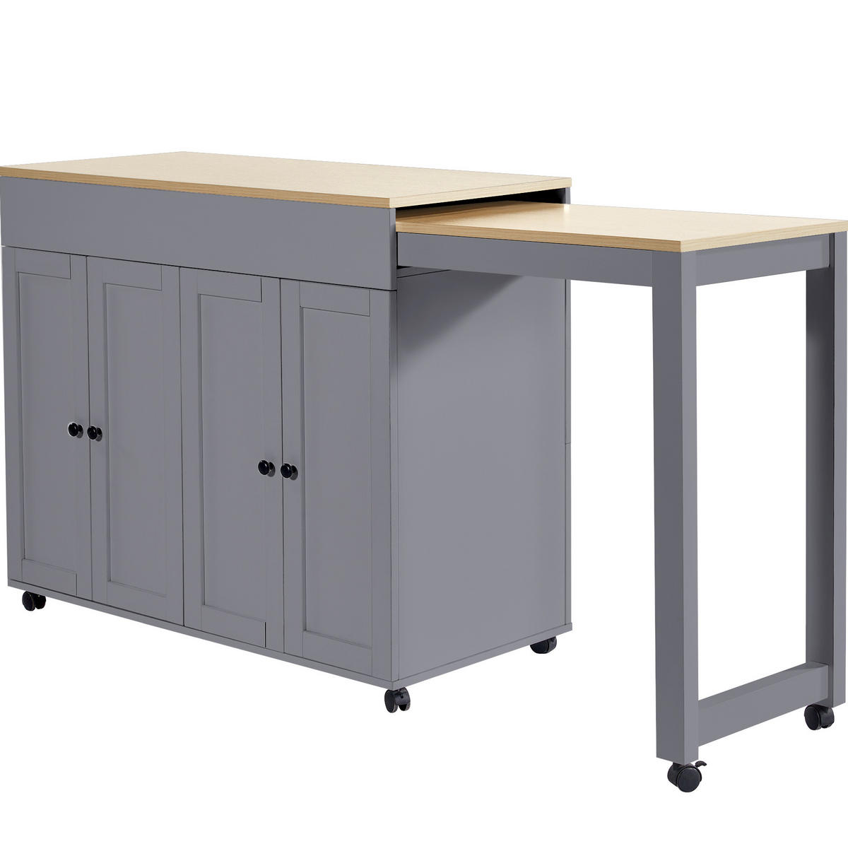 BARTISCH ausziehbar 117-180 x 50 x 94,6 cm Grau - Grau, Holz (50/94.5/180cm) - Beauniv