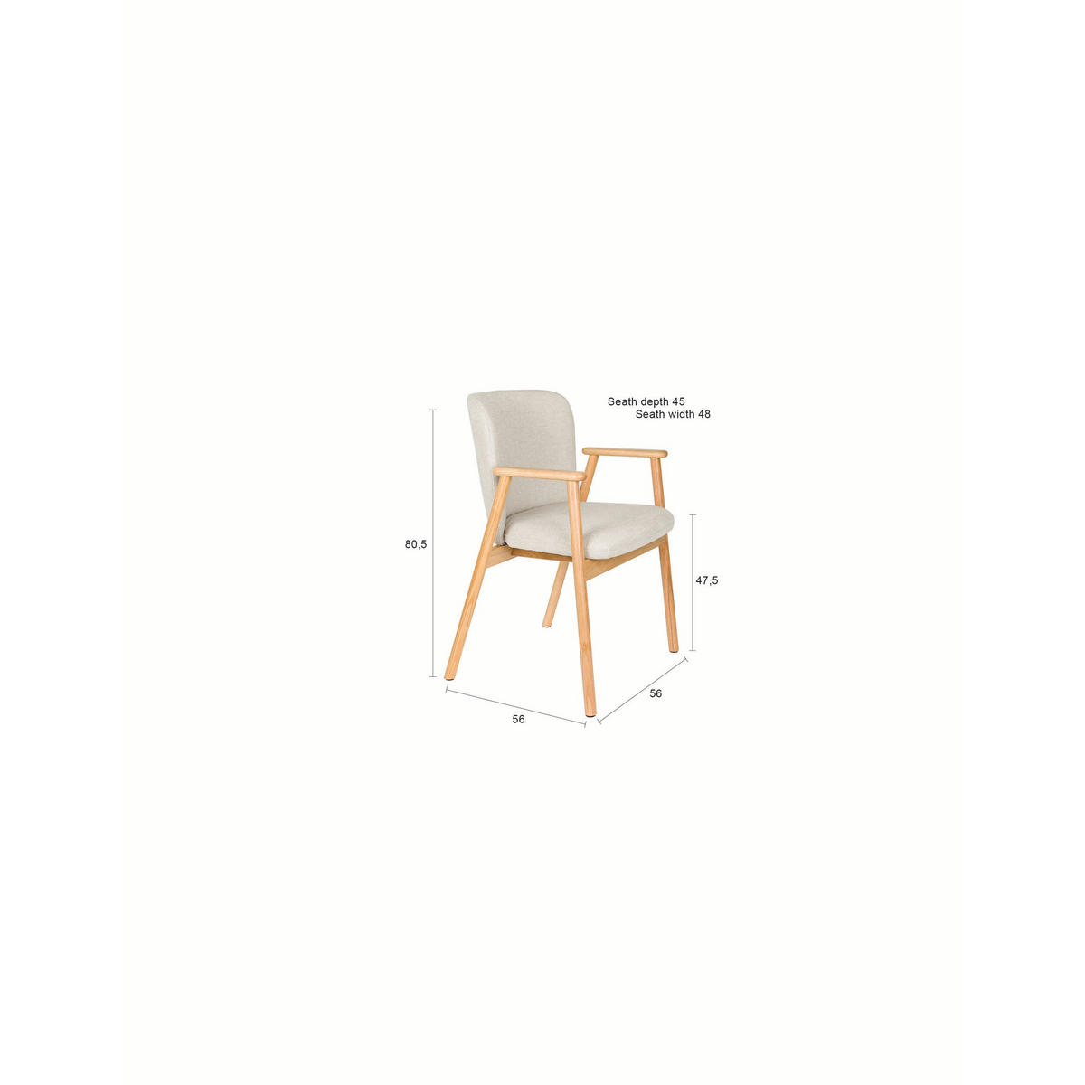 ESSZIMMERSTUHL Kenna Beige - 2 er Set - Beige, Kunststoff (56/80.5/56cm) - Housecraft Living