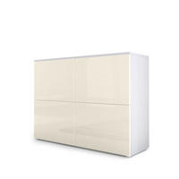 KOMMODE Rova Creme Hochglanz / Creme Hochglanz - Creme, Holzwerkstoff (92/72/35cm) - Vladon