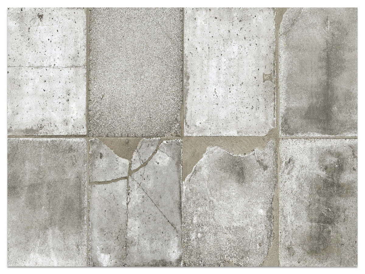 FOTOTAPETE Betonplatten Beton Optik Abstraktion 400x280 - Beige/Grau, Papier (400/280cm) - Muralo