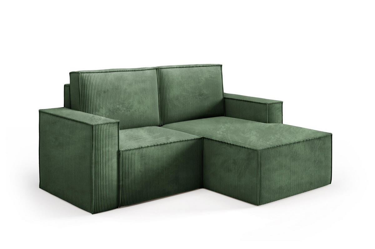 ECKSOFA Orto Grün, Zweisitzer Kordecksofa linke seite - Grün, Holzwerkstoff/Textil (180/141cm) - Bettso