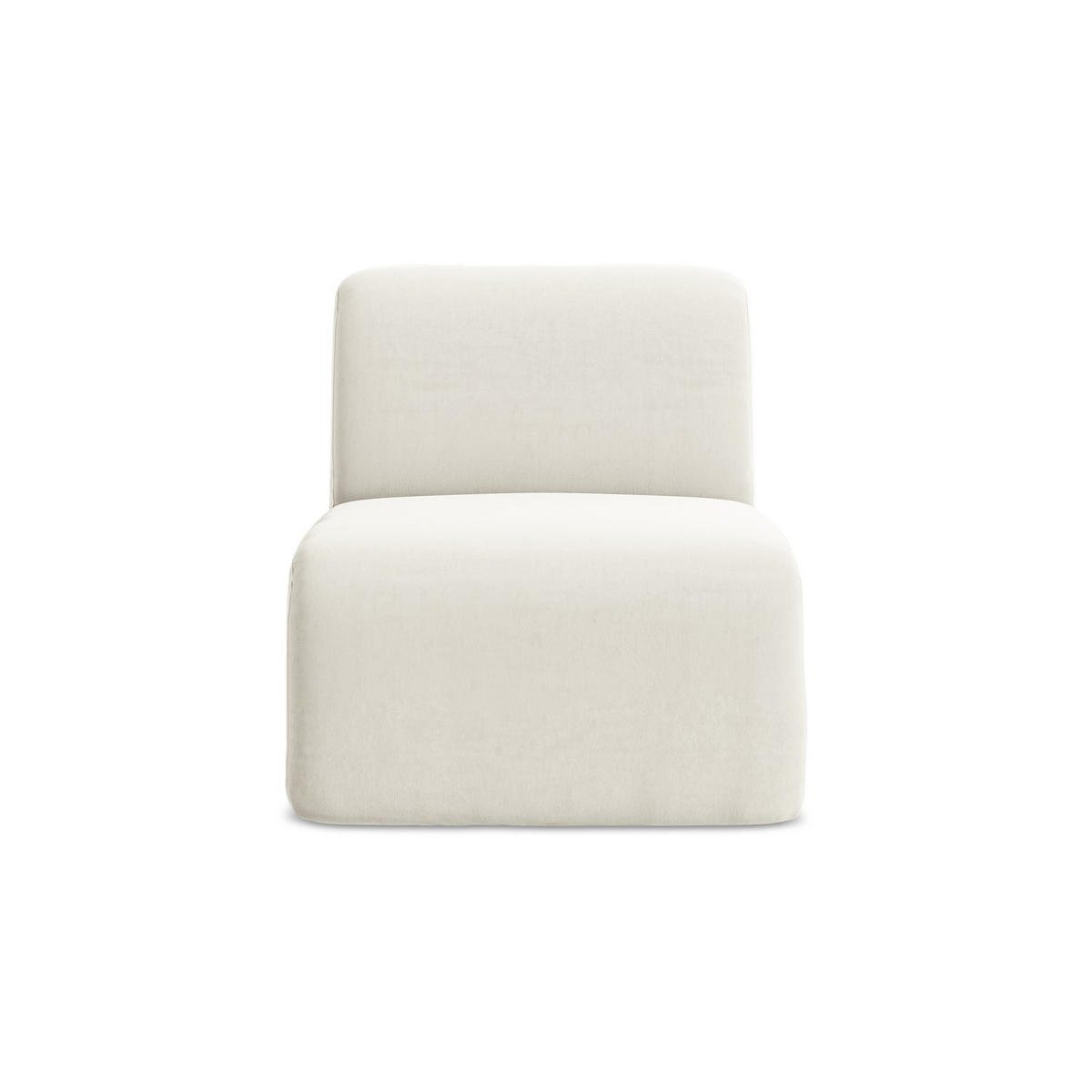 SOFAELEMENT Samt Stoff Beige - Creme/Schwarz, Holzwerkstoff/Kunststoff (70/75/94cm) - LaMiaSofa