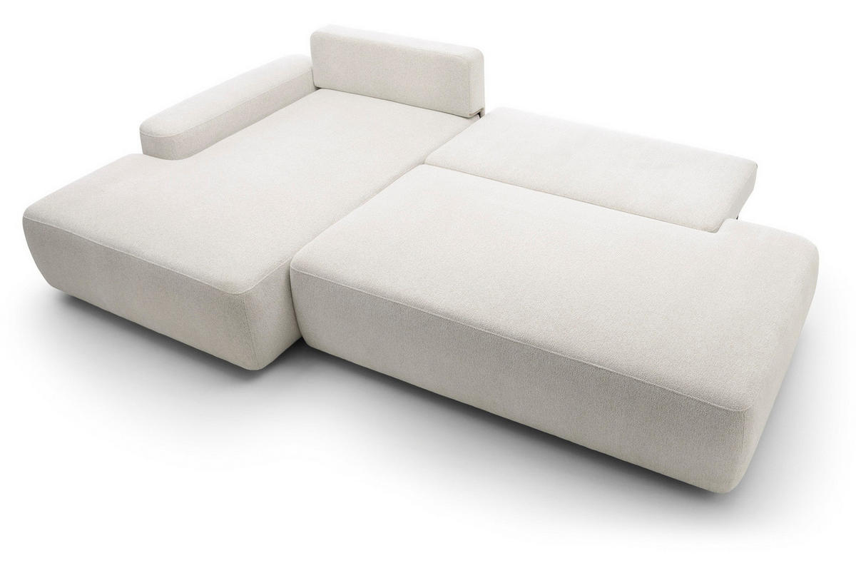 ECKSOFA 275 cm mit Schlaffunktion Orea O, Links, Creme - Creme, Holz (276/164cm) - Emporius
