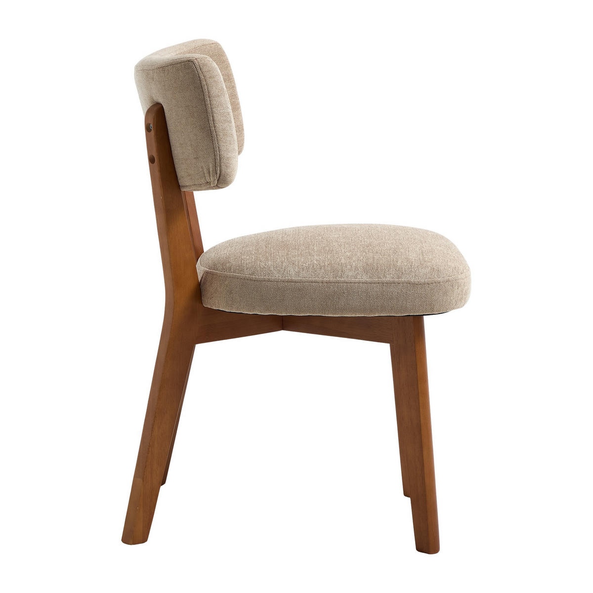 STÜHLE 2er-Set Esszimmerstuhl,Massivholz,Leinenstoff,Khaki - Braun, Textil (47/77/54.5cm) - LVHOM