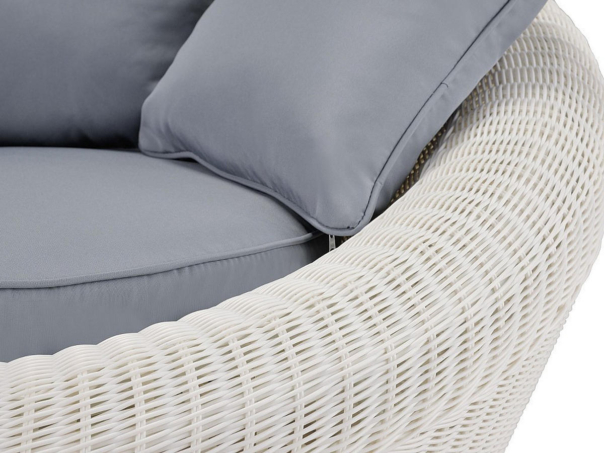 GARTENSITZGRUPPE im Set - 5 -Sitzer - Harz - elfenbeinfarben - WHITEHEAVEN - Weiß, Glas - Vente-Unique