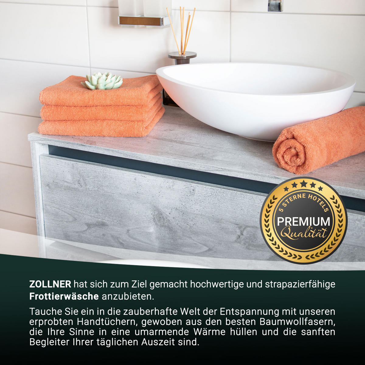 HANDTÜCHER, 4er-Set, 50x100 cm, 100% Baumwolle, Orange - Terracotta, Textil (50/100cm) - Zollner