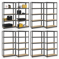 LAGERREGAL Basic grau 180x90x40 cm (8er-Set) - Grau, Metall (90/180/40cm) - Juskys