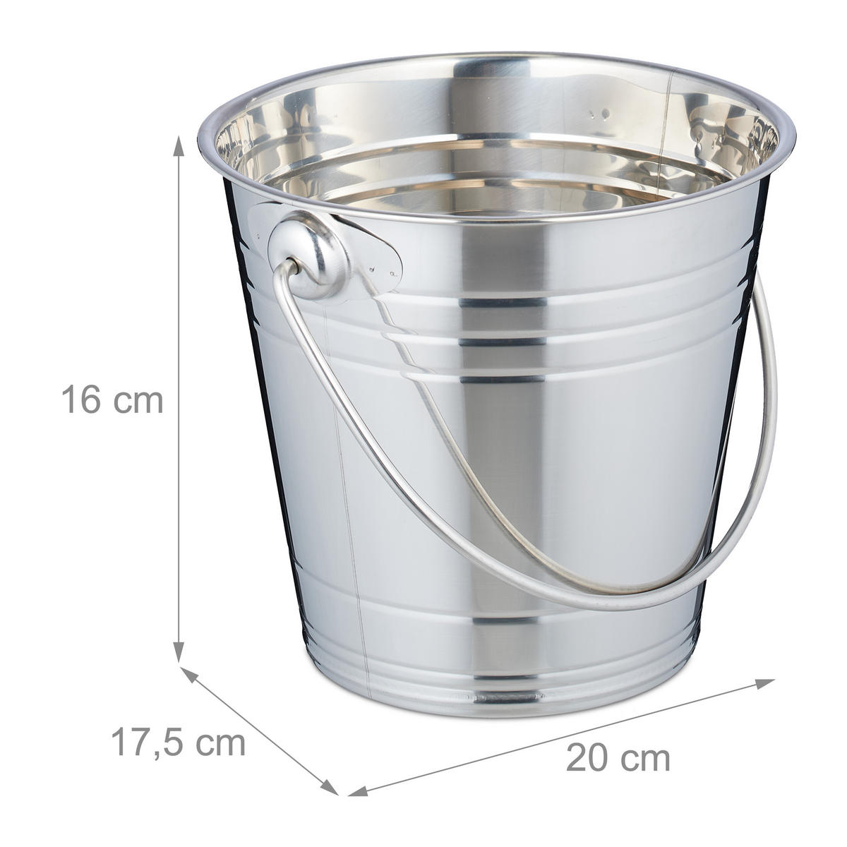 SEKTKÜHLER - Silberfarben, Metall (17.5/16cm) - Relaxdays