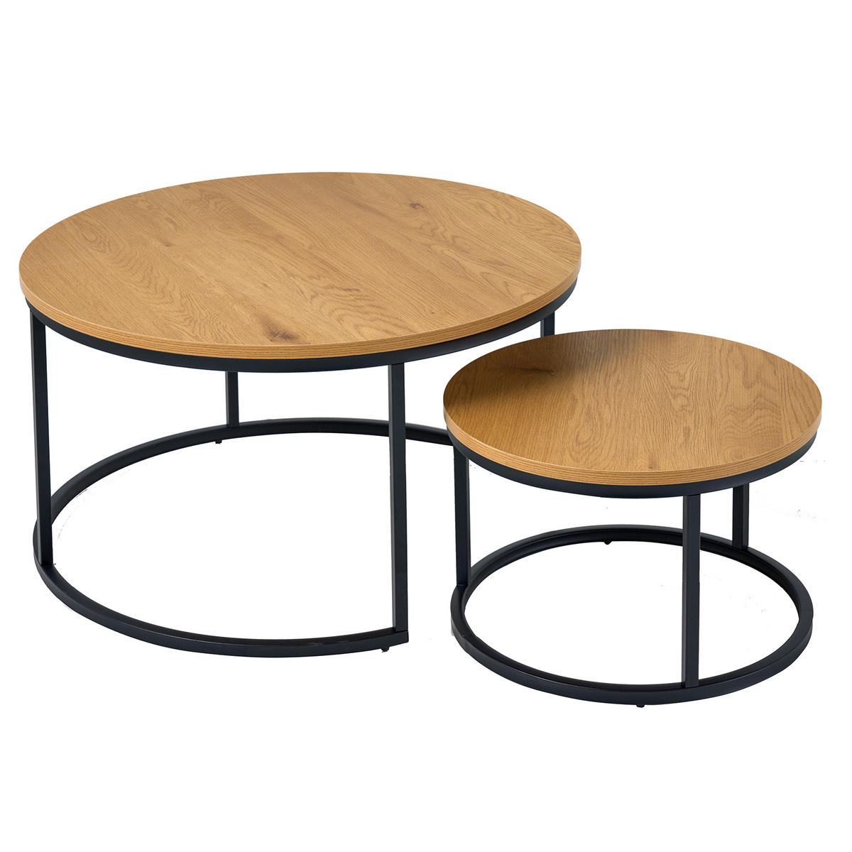 COUCHTISCH ELEGANCE Wildeiche Natur, Schwarz 80 cm - Braun, Holz (80/80/45cm) - riess-ambiente