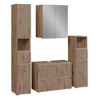 BADMÖBEL-SET Takumi Artisan 4 Teile - Hellgrau, Holzwerkstoff (80/58/35cm) - Vicco