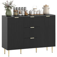 SIDEBOARD DE-11216 3 Schubladen Schwarz - Schwarz, Holzwerkstoff (120/89.5/40cm) - ComfortXL
