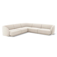 WENDBARES-ECKSOFA Miley aus Samt leichtes beige 5 Sitzplätze - Beige, Textil (255/255cm) - Micadoni