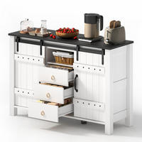 SIDEBOARD aus MDF 40x120x80 cm Weiß mit Schiebetüren und 3 Schubladen - Weiß, Holzwerkstoff (120/80/40cm) - IVMEU