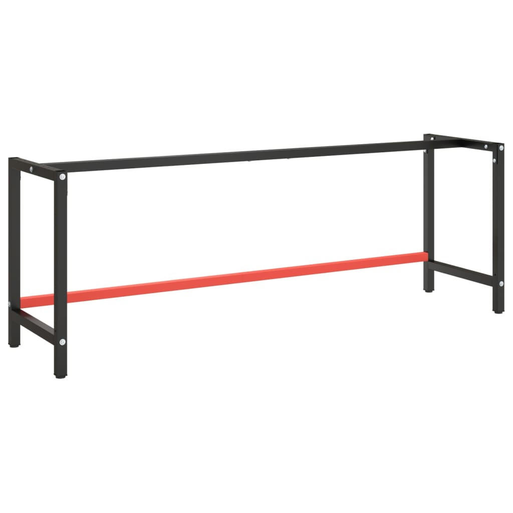 WERKBANKGESTELL Mattschwarz Und Mattrot 220/57/79 Cm Metall - Schwarz, Metall (57/79/220cm) - vidaXL