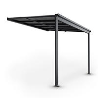 TERRASSENDACH Borneo Aluminium 3x3m dunkelgrau - Dunkelgrau, Metall (312/278/303cm) - Juskys