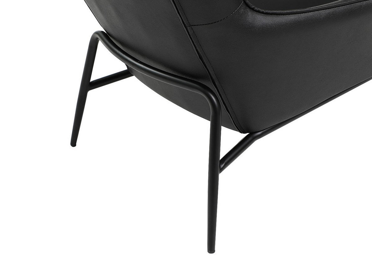 SESSEL mit gerader Rückenlehne - 1 Person - leder - schwarz Dinnia - Schwarz, Leder (69/95/95cm) - Vente-Unique