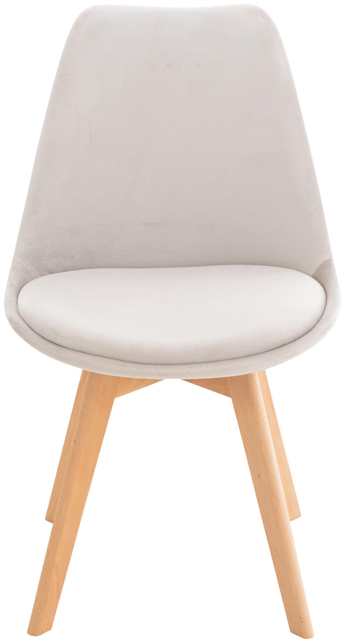 STUHL Samt hellgrau - Eukalyptusholzfarben/Hellgrau, Holz/Textil (49/83/50cm) - CLP