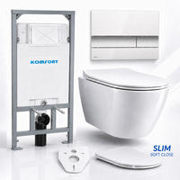 WC-SET ROLO Weiß, Slim-Sitz, Vorwandelement und Betätigungsplatte M1722 Chrom - Weiß, Keramik (53/119.5/48.5cm) - bad land