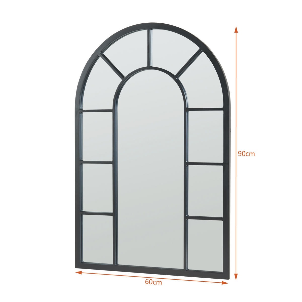 WANDSPIEGEL Enonkoski - Schwarz, Glas/Holzwerkstoff (60/2/90cm) - [en.casa]