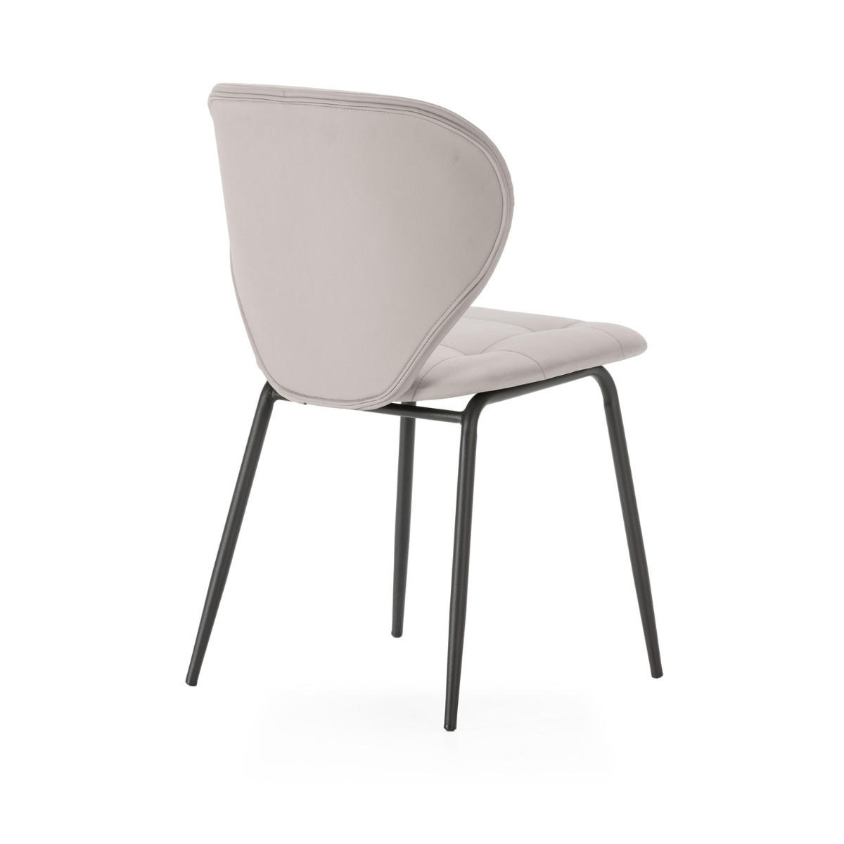 STÜHLEN (Set aus 2) mit schwarzen metallbeinen - maura 50/57,5/49 cm - Beige, Kunststoff (57.5/49/50cm) - Calicosy