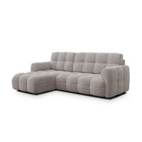 ECKSOFA MELLOW 3-Sitzer, beige - Beige/Schwarz, Holz/Textil (232/156cm) - Courtois Laville