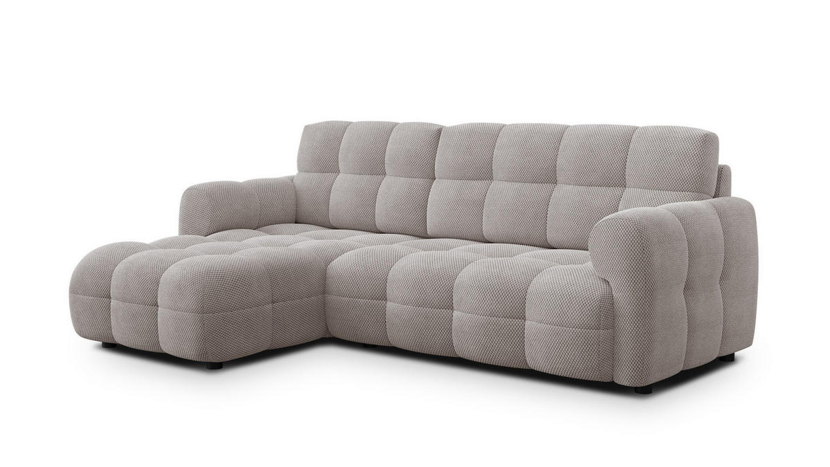 ECKSOFA MELLOW 3-Sitzer, beige - Beige/Schwarz, Holz/Textil (232/156cm) - Courtois Laville