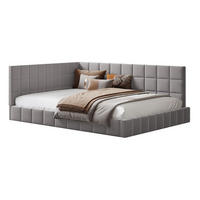 POLSTERBETT 140/200 cm Grau aus Stoff mit Lattenrost - Grau, Leder (140/200cm) - OKMYHOME