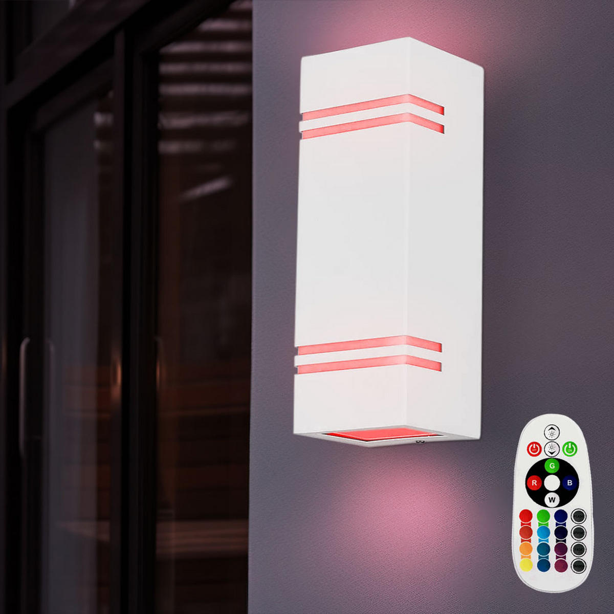 RGB LED AUSSEN-WANDLEUCHTE Aluminium Weiß - Weiß, Metall (8.7/25/8.5cm)