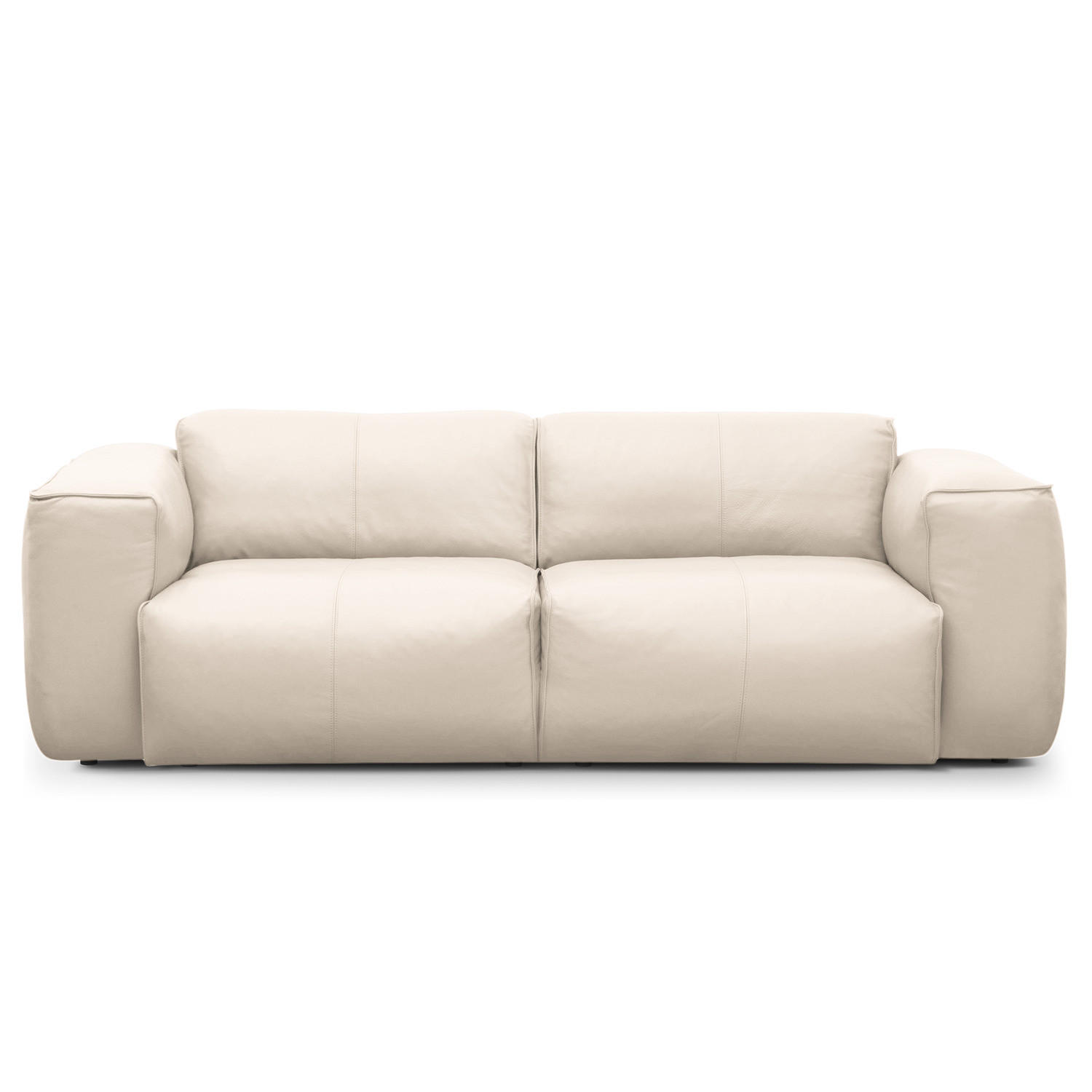 2-SITZER SOFA - Schwarz/Hellblau, Leder (220/71/102cm) - home24