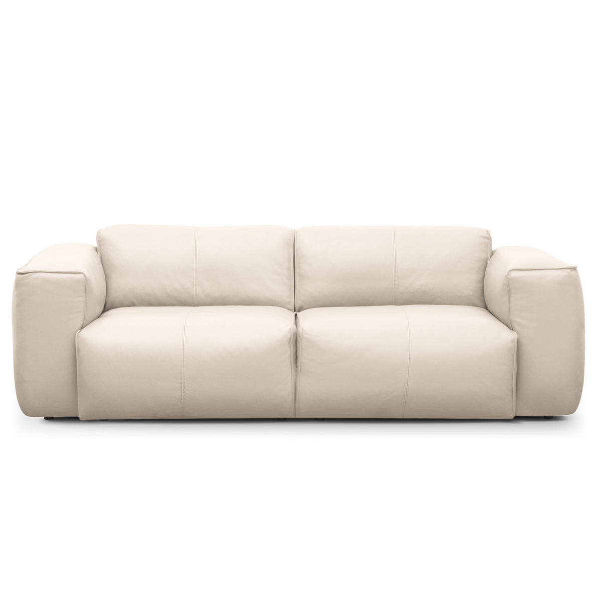 2-SITZER SOFA - Schwarz/Hellblau, Leder (220/71/102cm) - home24