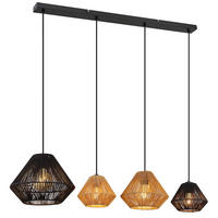 PENDELLEUCHTE Naturseile Schwarz Beige - Schwarz, Metall (103/30/120cm) - Globo Lighting
