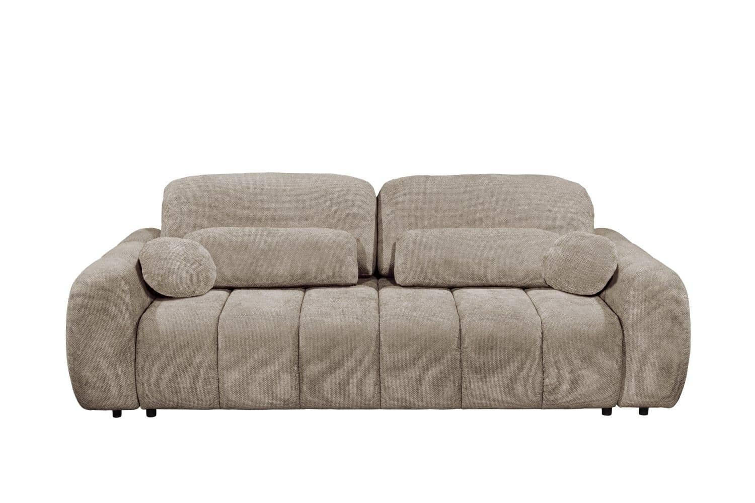 BIGSOFA mit Schlaffunktion und Bettkasten - Taupe/Kaschmir, Holz/Kunststoff (256/91/112cm) - ed exciting design