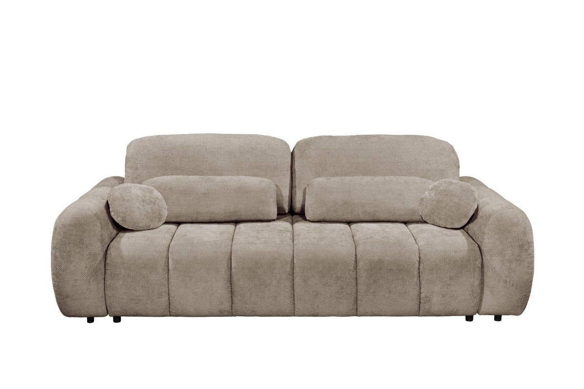 BIGSOFA mit Schlaffunktion und Bettkasten - Taupe/Kaschmir, Holz/Kunststoff (256/91/112cm) - ed exciting design