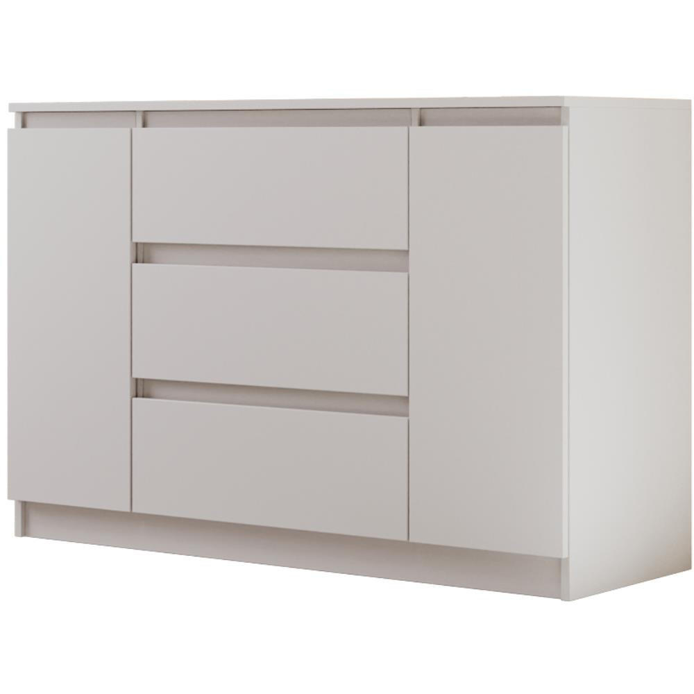 KOMMODE Lemon 120 cm mit zwei Türen und drei Schubladen Weißmatt - Weiß, Holzwerkstoff (120/78/39cm) - Beautysofa