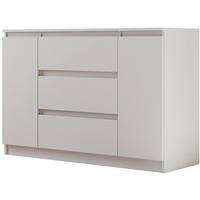 KOMMODE Lemon 120 cm mit zwei Türen und drei Schubladen Weißmatt - Weiß, Holzwerkstoff (120/78/39cm) - Beautysofa