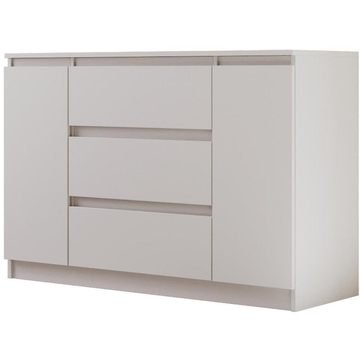 KOMMODE Lemon 120 cm mit zwei Türen und drei Schubladen Weißmatt - Weiß, Holzwerkstoff (120/78/39cm) - Beautysofa