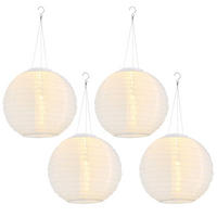 LED AUSSENHÄNGELEUCHTE Lampion Weiß 4er Set - Weiß, Metall (30/30/55cm) - Globo Lighting