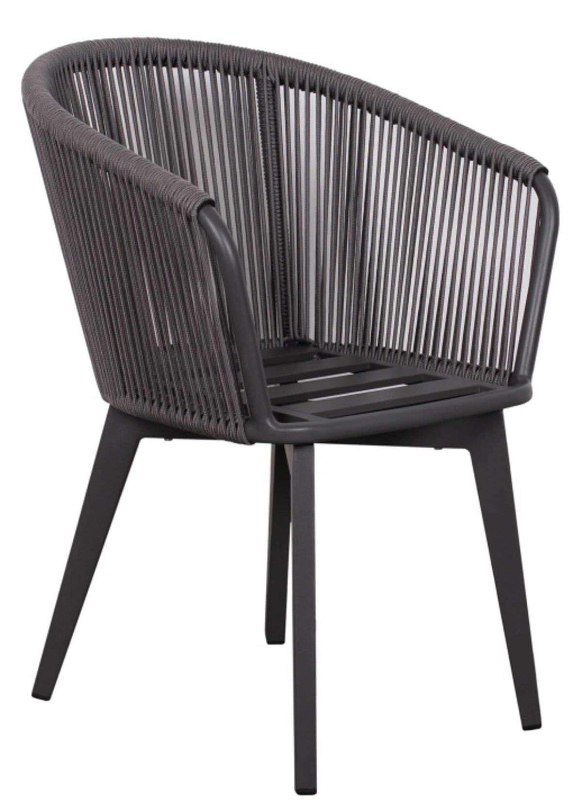 GARTENMÖBELSET Diningsessel Cadiz mit Tisch Almeria 200 x 90 cm - Grau, Metall - Mr. Deko