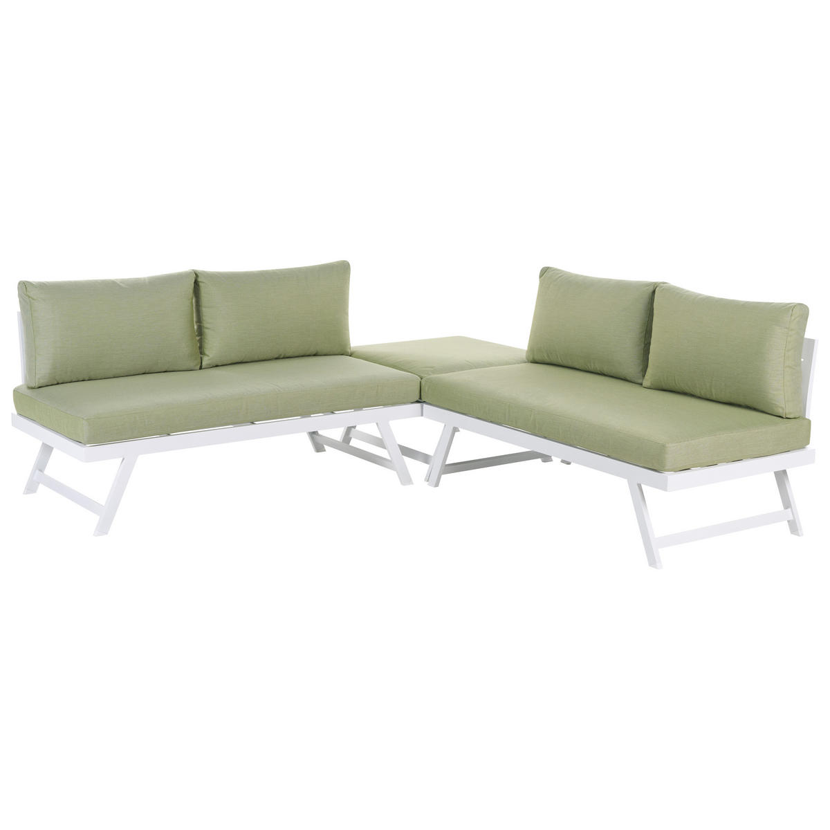 LOUNGE-SET 5-Sitzer Grün Coccorino - Weiß/Grün, Metall - Beliani