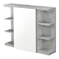 SPIEGELSCHRANK Harstad - Grau, Holzwerkstoff (80/64/20cm) - [en.casa]