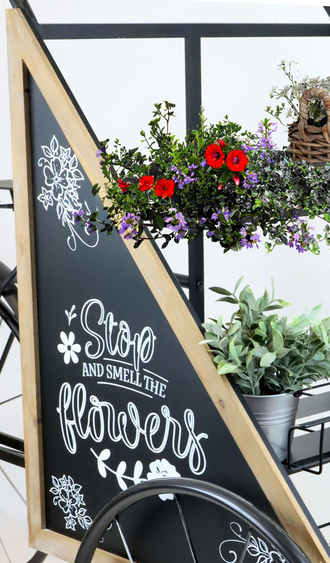 FLOWERBIKE Amsterdam schwarz - Schwarz, Metall (175/114/80cm) - FURNARO