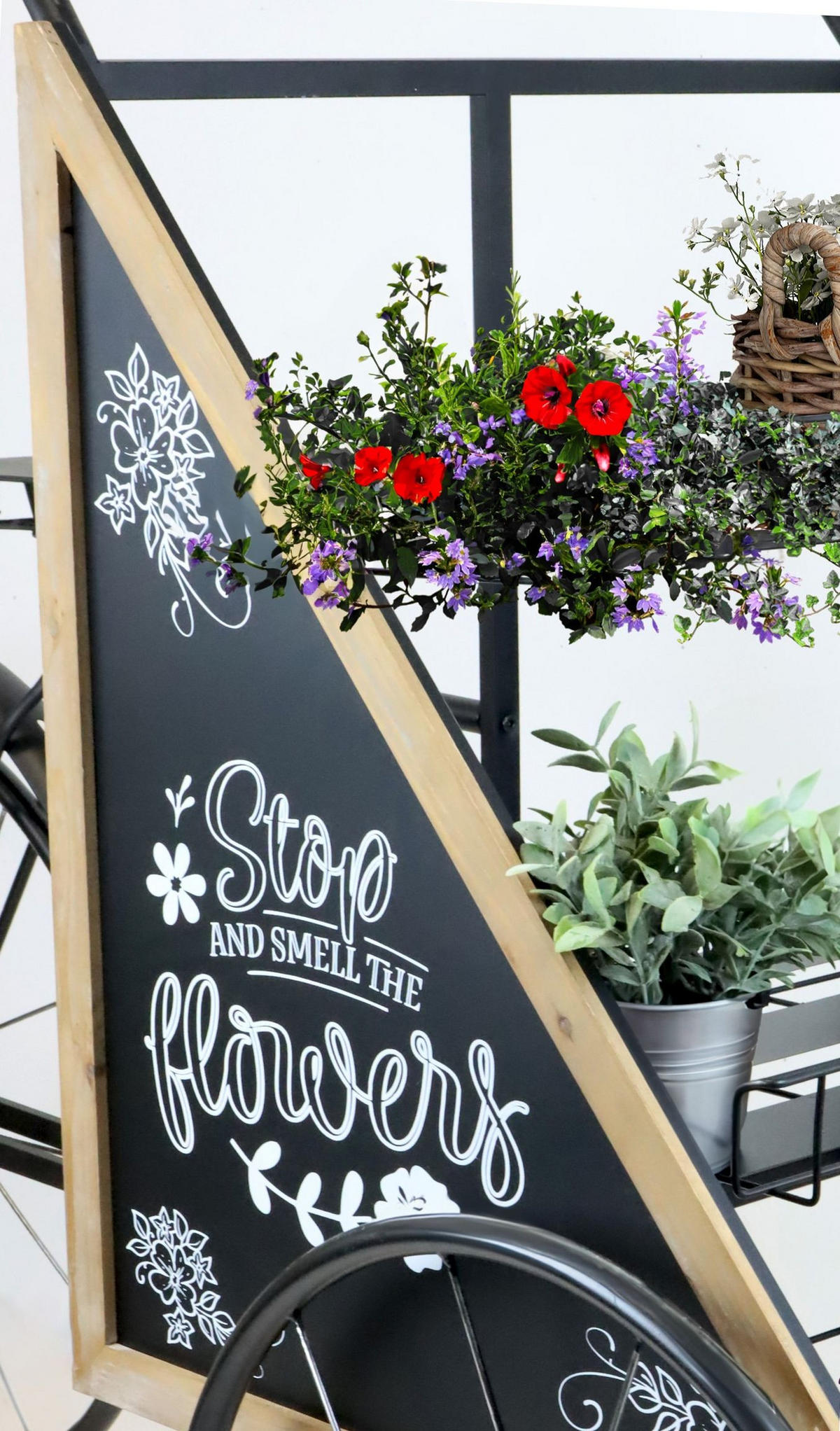 FLOWERBIKE Amsterdam schwarz - Schwarz, Metall (175/114/80cm) - FURNARO