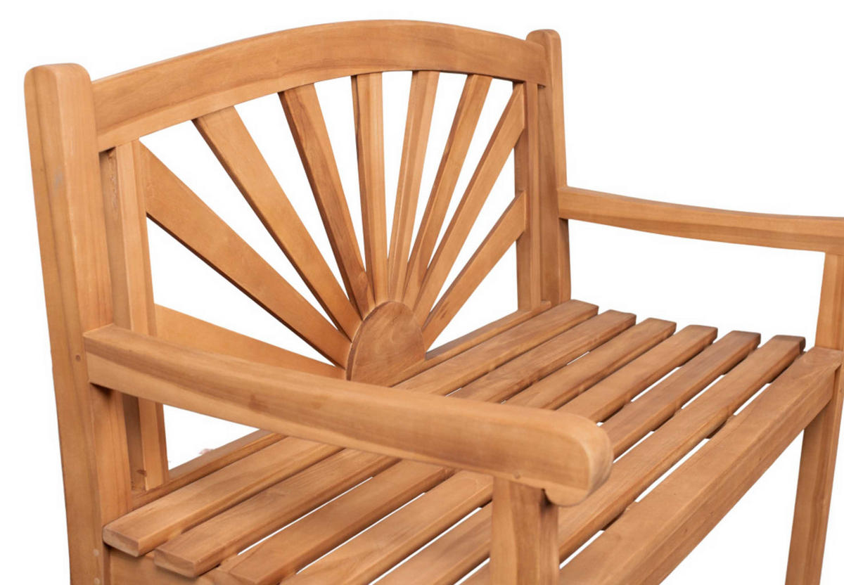 GARTENBANK Sonne - Naturfarben, Holz/Metall (120/94/60cm) - Mr. Deko