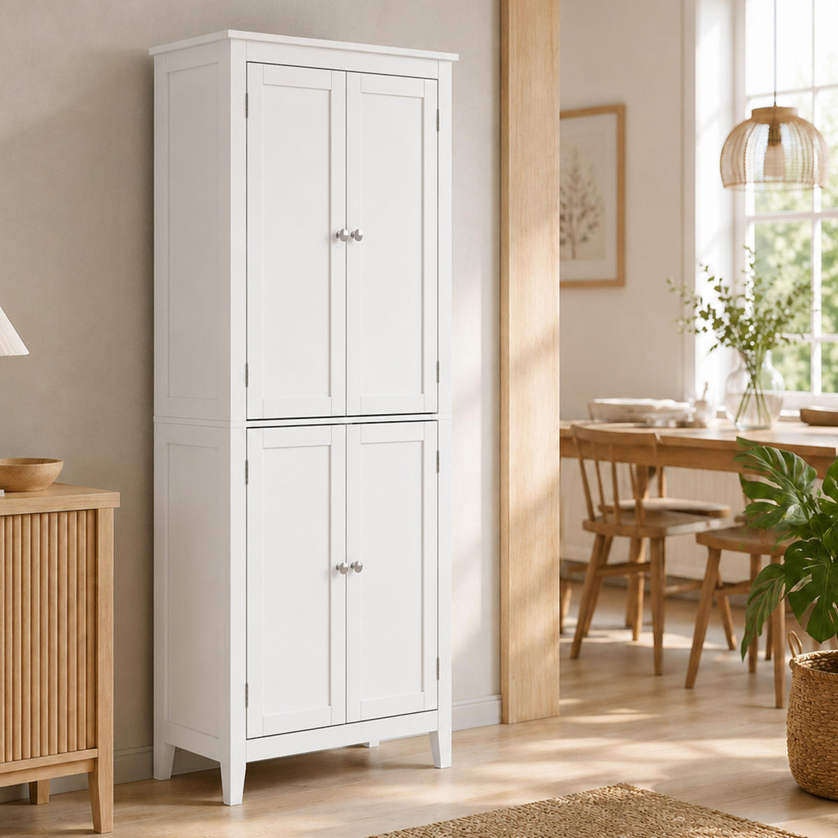 BADEZIMMERSCHRANK MDF Metall Weiß - Weiß, Holzwerkstoff/Metall (30/170/60cm) - HOMCOM