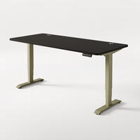 SCHREIBTISCH Elektrisch Höhenverstellbarer HomePro 180x80cm Grün/Schwarz mit Memory-Funktion, Anti-Kollisions Technologie - Schwarz/Grün, Holzwerkstoff (80/180/62cm) - Desktronic