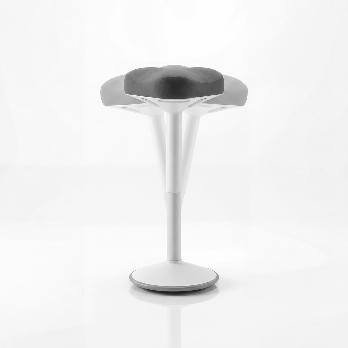 BALANCEHOCKER - Weiß/Dunkelblau, Metall (36/58/36cm)