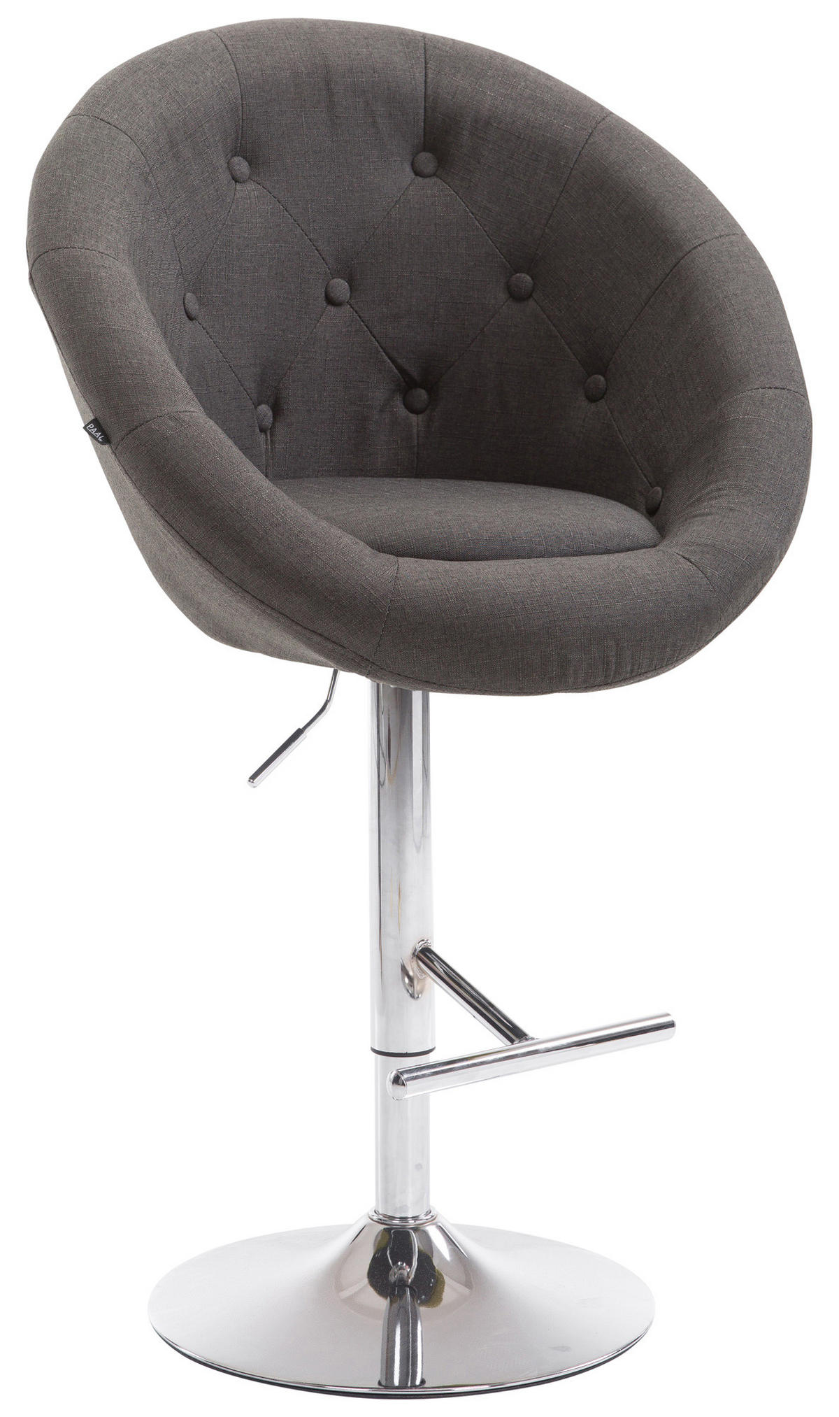 BARHOCKER Stoff dunkelgrau - Chromfarben/Dunkelgrau, Textil/Metall (65/107/57cm) - CLP