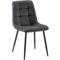 STUHL Samt Dunkelgrau - Dunkelgrau, Textil/Metall (45/84/55cm) - CLP